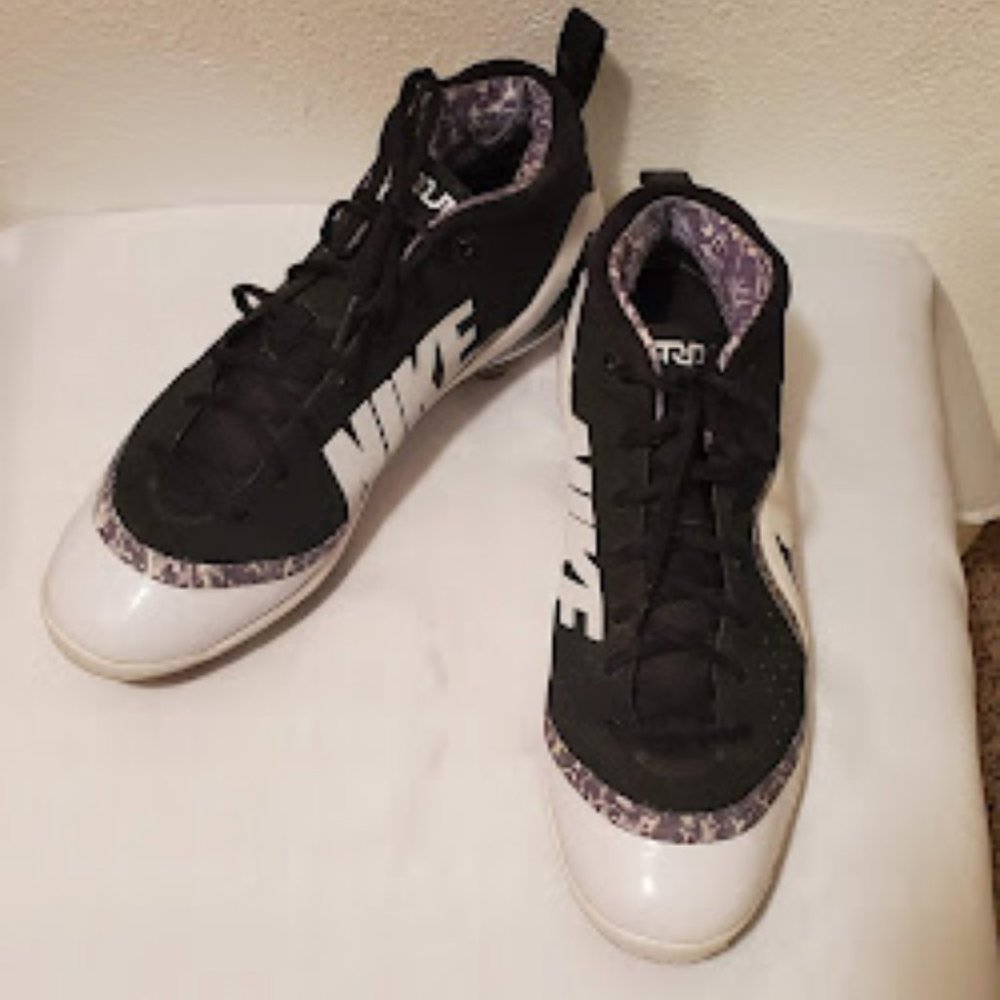 Nike Zoom Trout 4 Men's Metal Baseball Cleats - Black/White - Picture 4 of 7